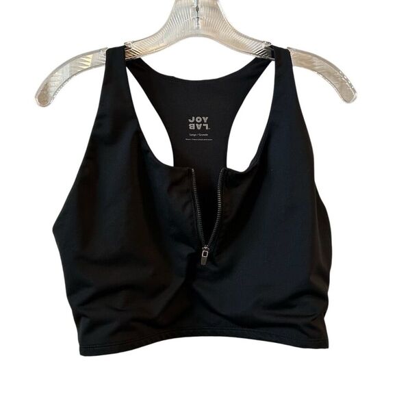 JoyLab Women's Black Racerback 1/2 Zip Sports Bra Size L - Picture 4 of 9